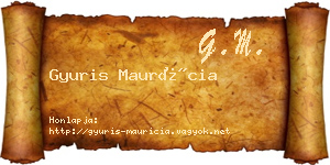 Gyuris Maurícia névjegykártya